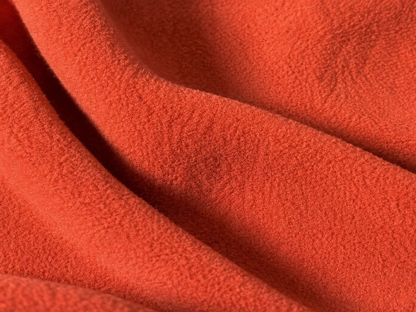 Fleece knit fabric brushed surface