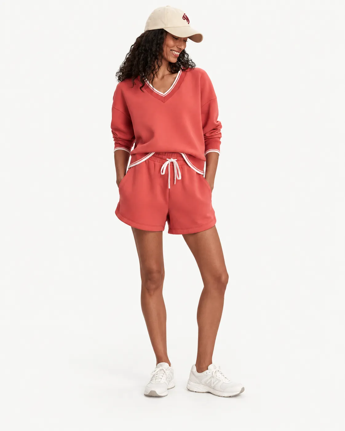 Coordinated knit sets with sweatshirts hoodies shorts and joggers
