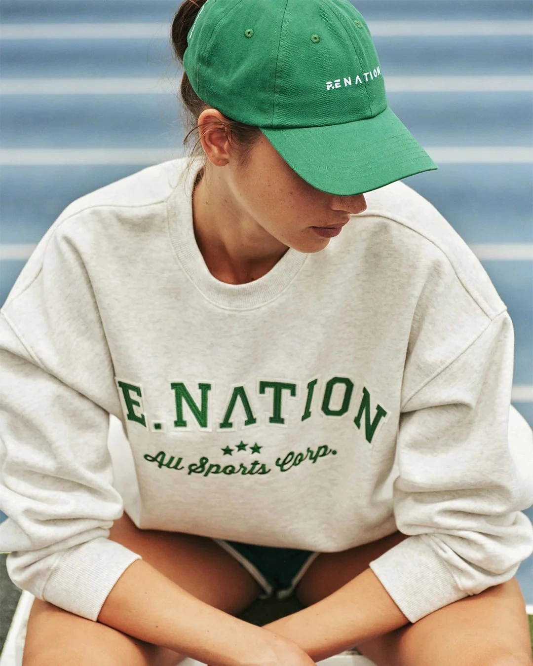 Sport heritage knit apparel with rugby tops varsity sweatshirts striped knits and retro shorts