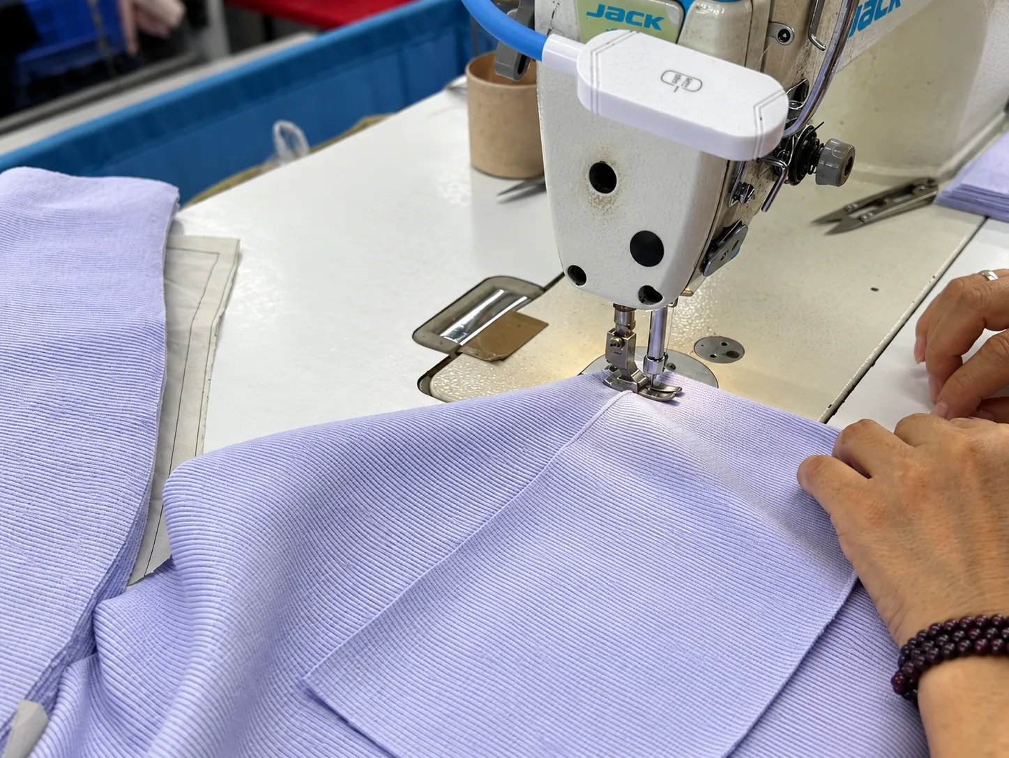 Garment construction details organized as a working sample reference