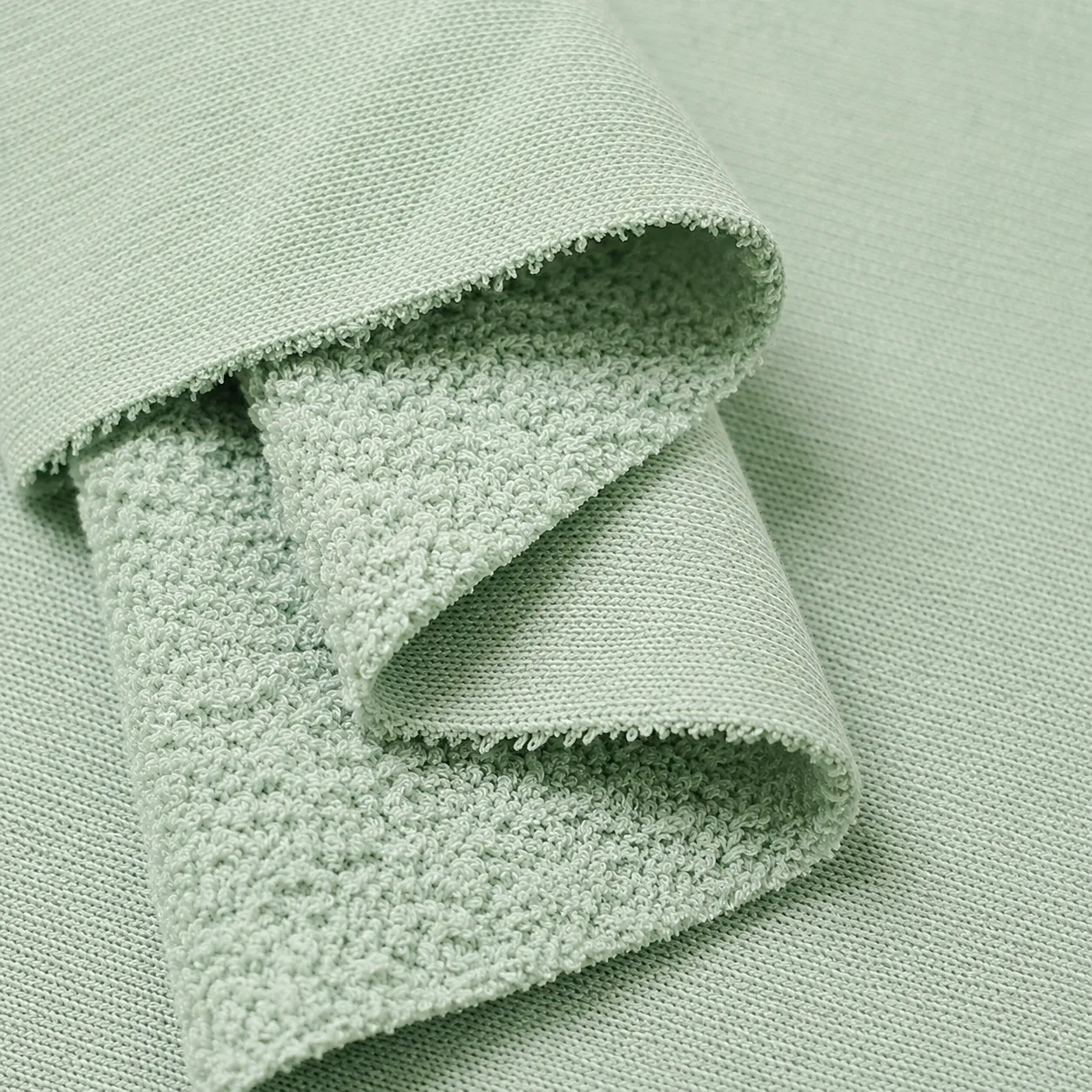 French terry fabric showing loopback structure for hoodies sweatshirts and joggers