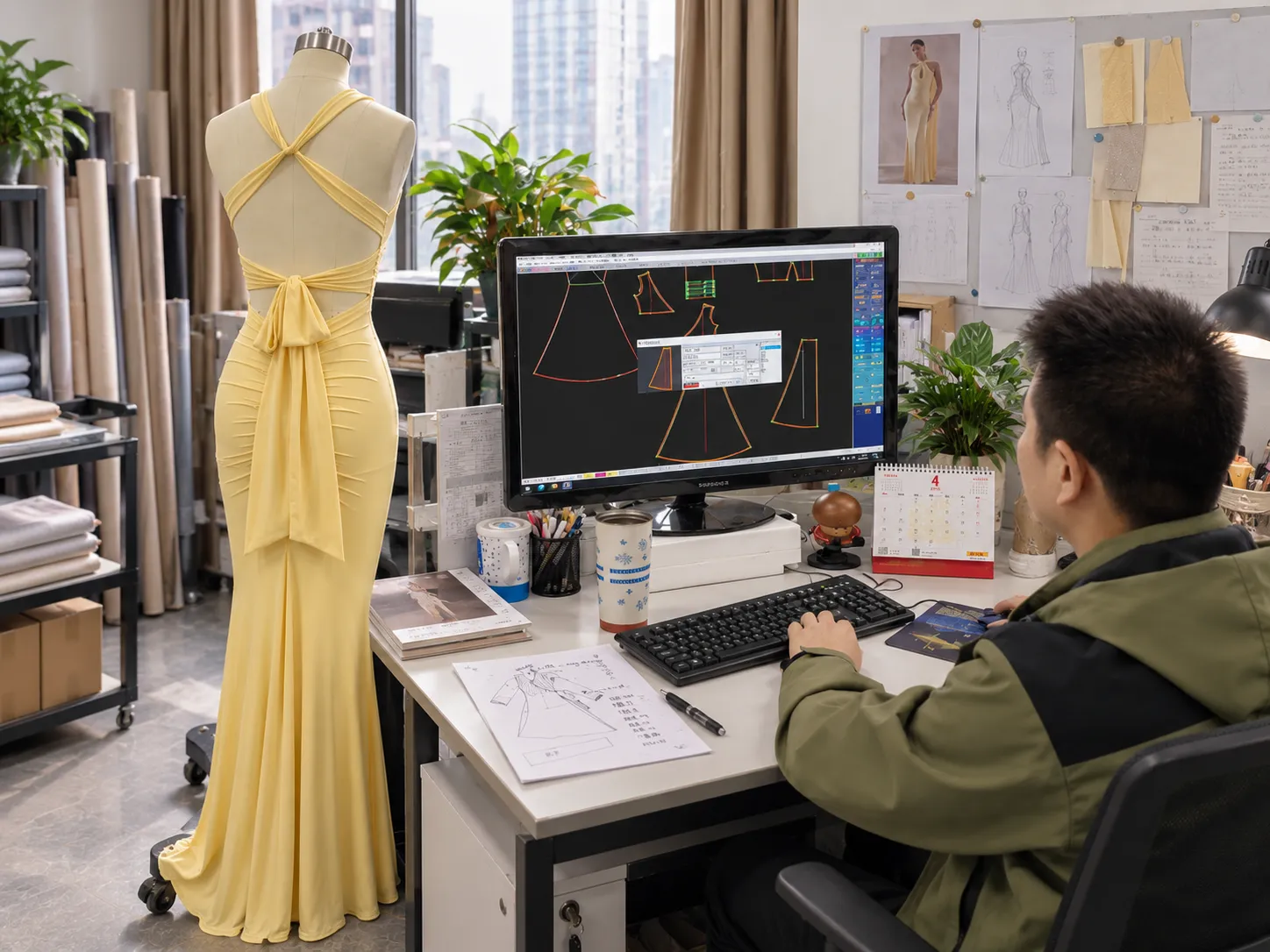 Knit fabric, garment construction and sample development reviewed together