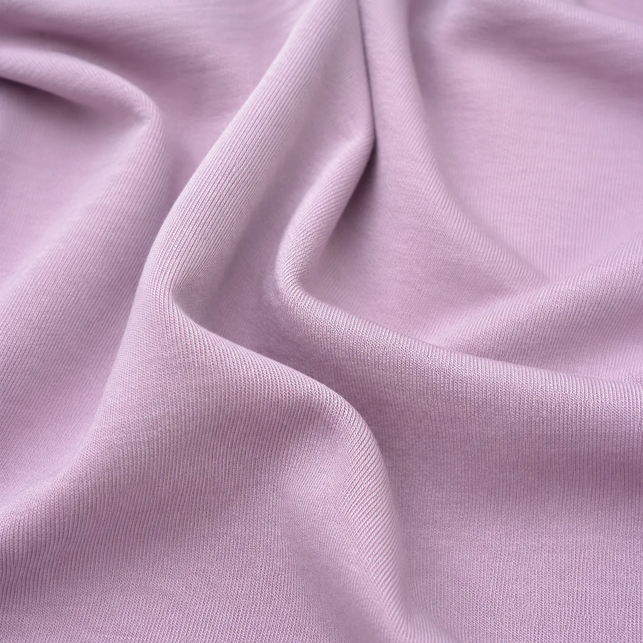 Jersey knit fabric showing soft drape for cut-and-sew apparel