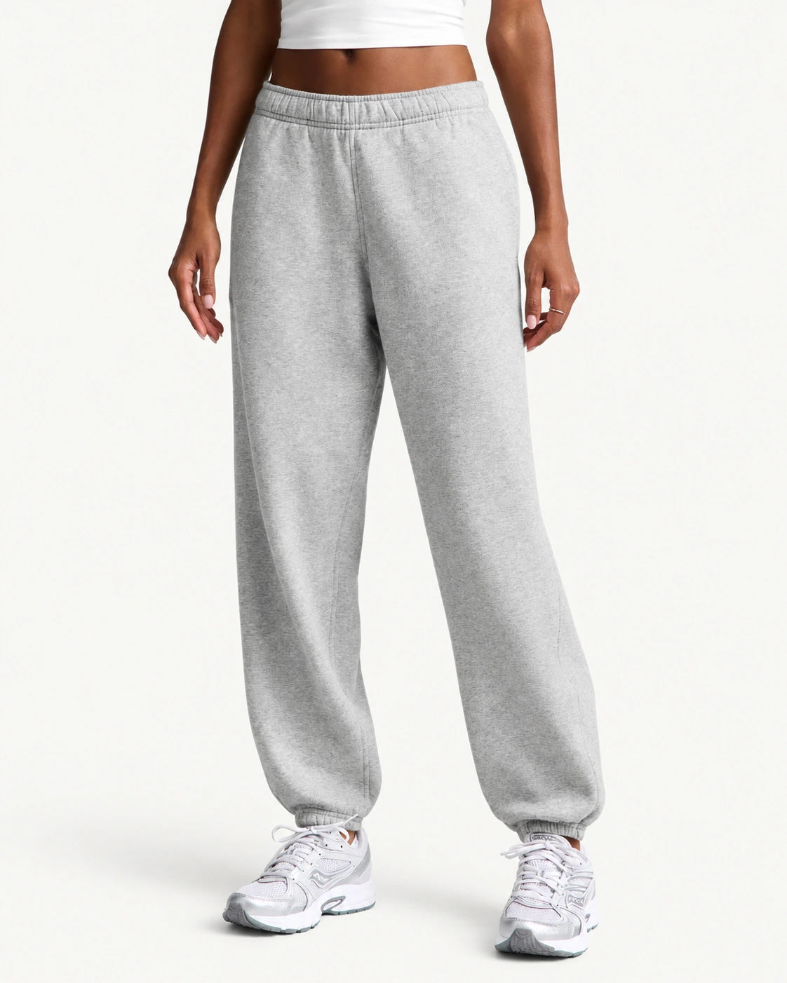 Jogger-fit knit pants silhouette with tapered leg and cuff for garment development