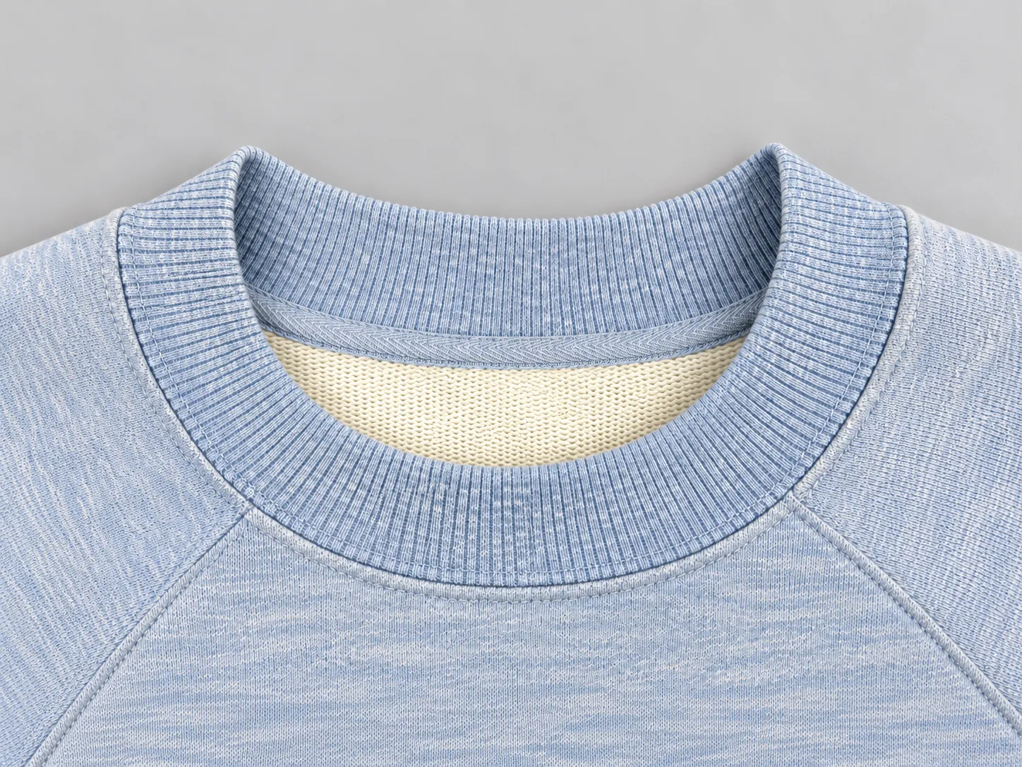 Knit neckline rib structure and construction detail