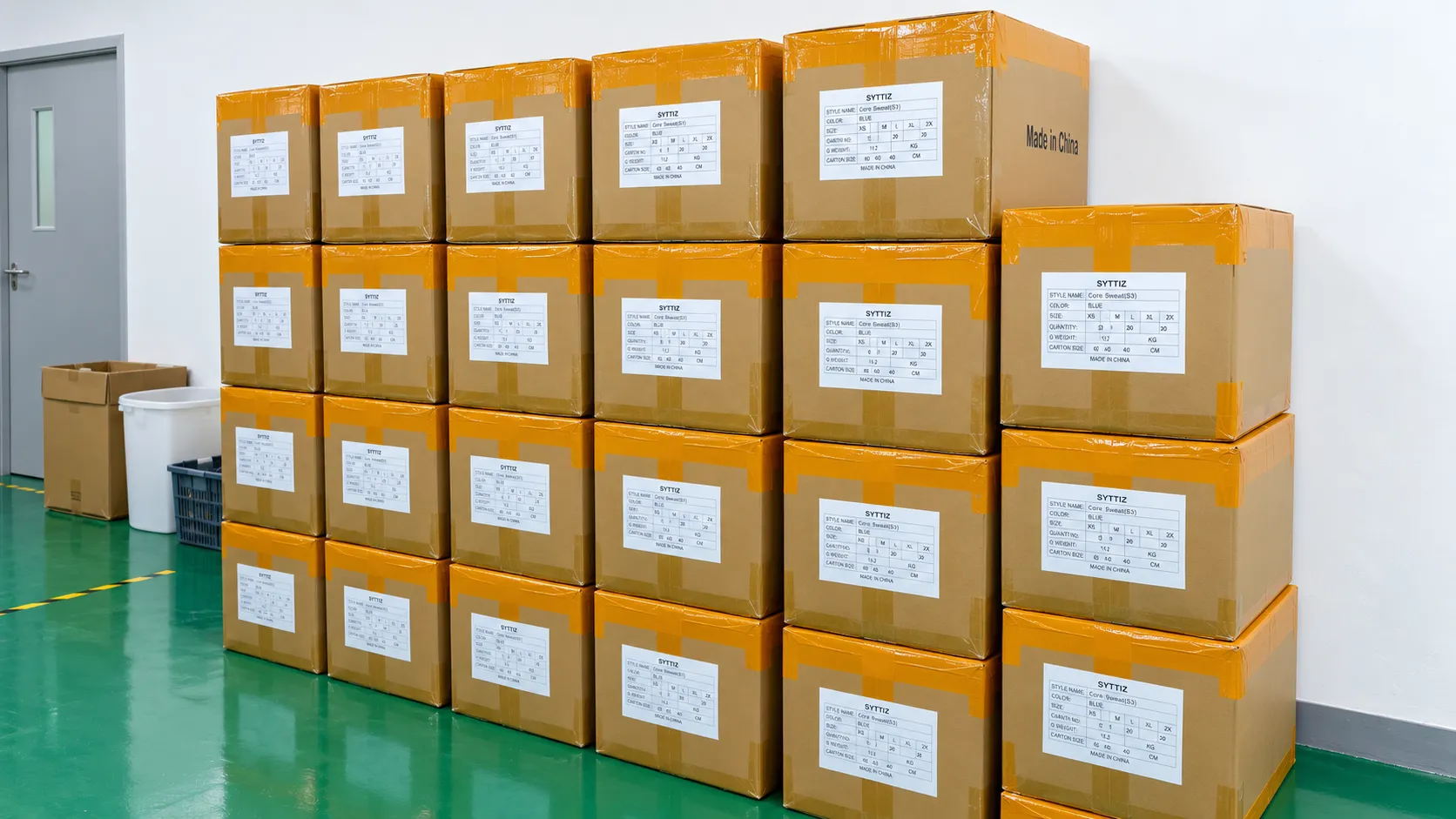 Cut-and-sew knit apparel bulk production coordinated from approved references through packing and delivery