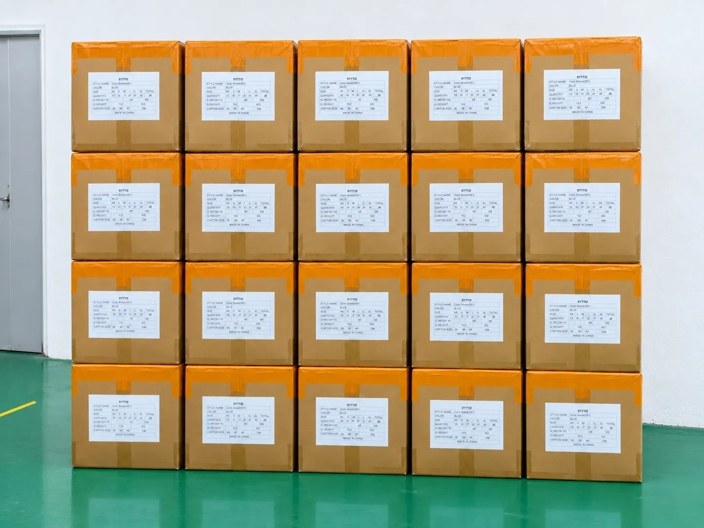 Garment order quantity labels and packing checked for final release readiness