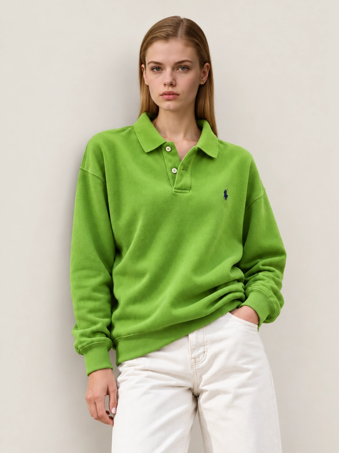 Polo shirts showing collar stability, placket construction and knit fabric surface