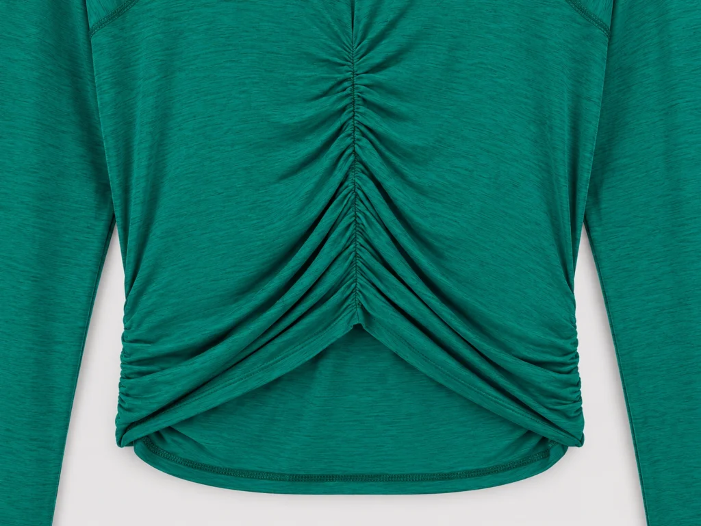 Center-Front Ruching & Layered Hem