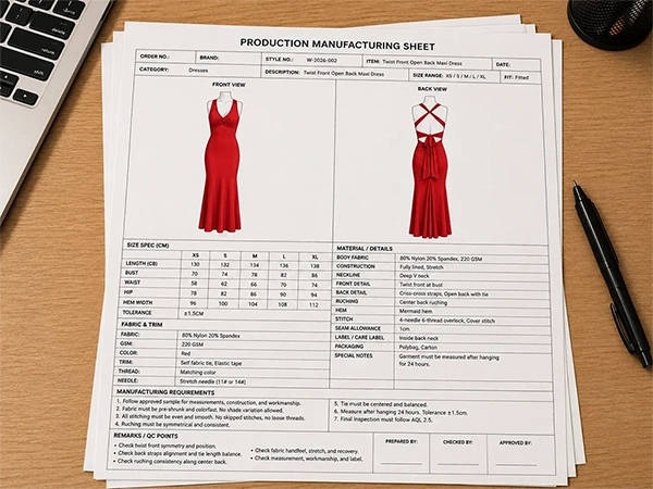 Approved cut-and-sew knit garment sample