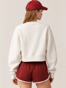 Heavyweight Cropped Drop-Shoulder Double-Knit Sweatshirt