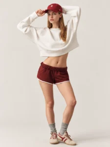Heavyweight Cropped Drop-Shoulder Double-Knit Sweatshirt