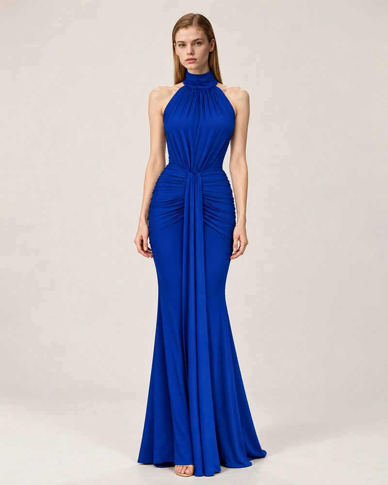 Cut-and-sew knit dress showing silhouette, drape and garment structure