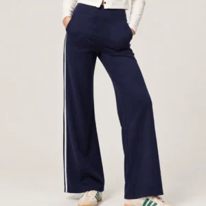 Custom Women's Wide Leg Track Pants with Double Side Stripes