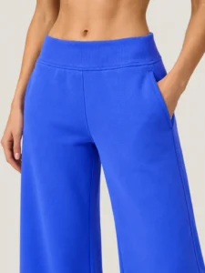 Custom Women’s Wide Leg Sweatpants with Ribbed Waistband and Side Pockets