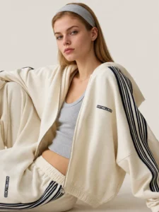 Custom Women’s Cropped Zip Hoodie and Wide-Leg Tracksuit Set