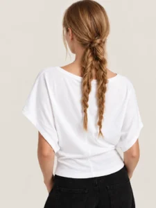Relaxed Boat-Neck Dolman Sleeve Cotton Jersey T-Shirt