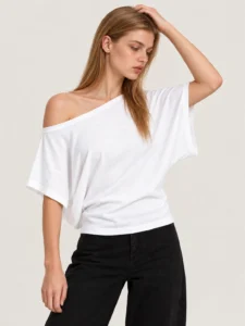 Relaxed Boat-Neck Dolman Sleeve Cotton Jersey T-Shirt