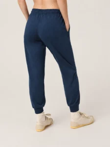 Custom Women’s Navy Blue Joggers with Drawstring Waist and Ribbed Cuffs