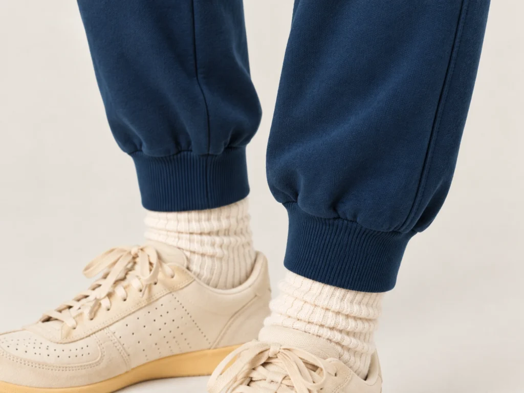 Ribbed Ankle Cuff Construction