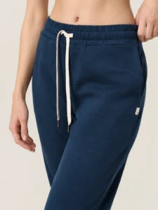 Custom Women’s Navy Blue Joggers with Drawstring Waist and Ribbed Cuffs